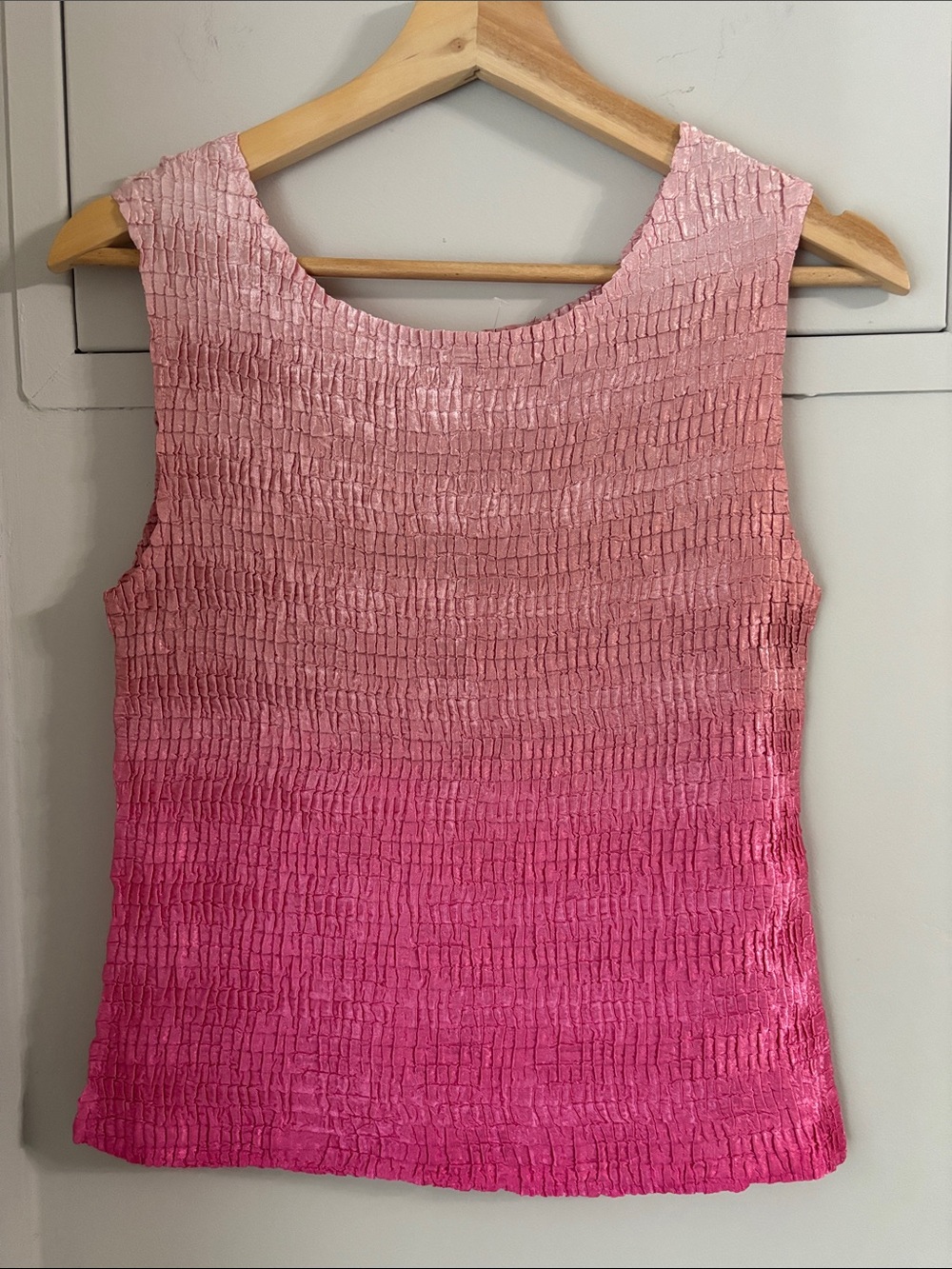 Ombre Pink Sleeveless Textured Top
